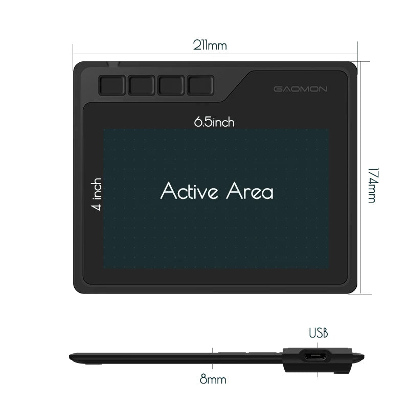 6.5x4 Inch Digital Graphic Tablet